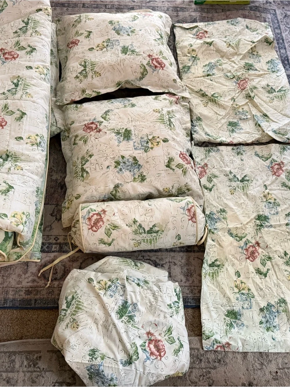 Vintage Sheridan Australia Reversible King Comforter Bedding Set – Floral Garden